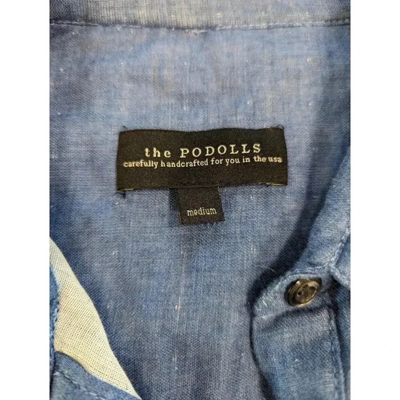 The Podolls Women Blue Long Sleeve Button-Down Shirt Medium - Picture 6 of 7